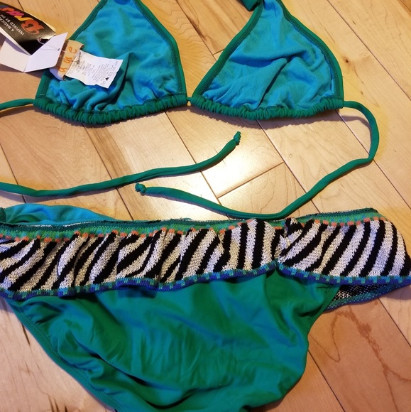 NWT Cecilia Prado triangle top bikini, knit detail - Picture 5 of 7